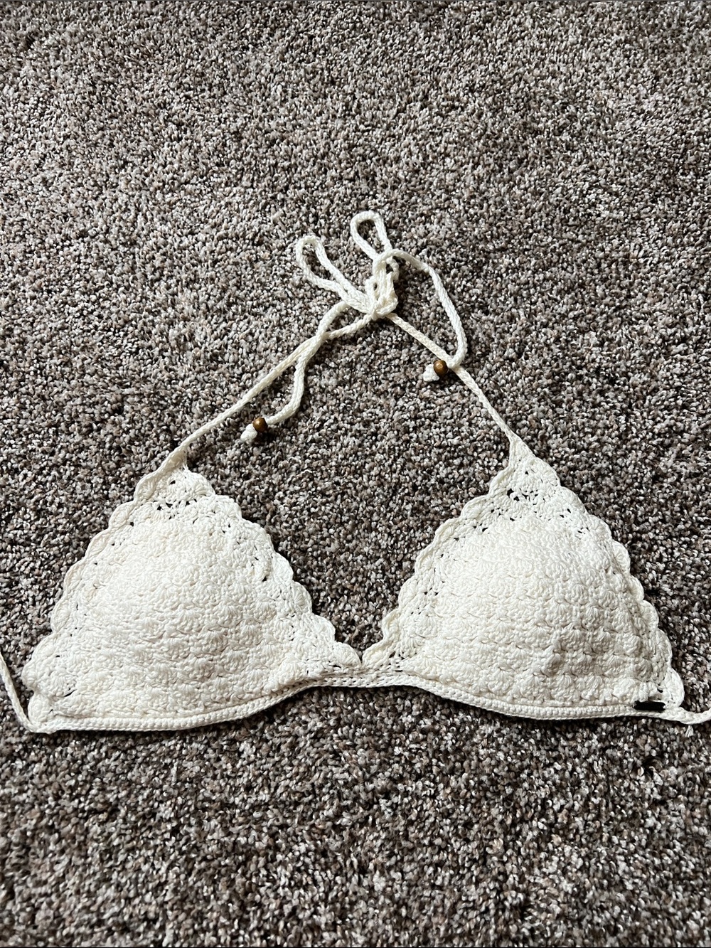 Hollister Cream Crochet Bandeau Bralette